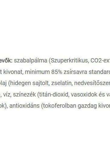 Ingredients list for JutaVit Prosta Intense showing saw palmetto extract and other components.