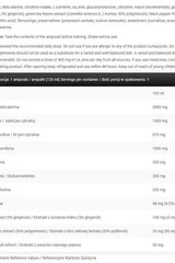Ingredient list and nutritional information for Kevin Levrone - Fat Killer 2 in 1 Shot, including dosages.
