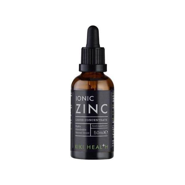 KIKI Health Ionic Zinc liquid supplement in a dropper bottle, promotes cognitive function and supports immune health.
