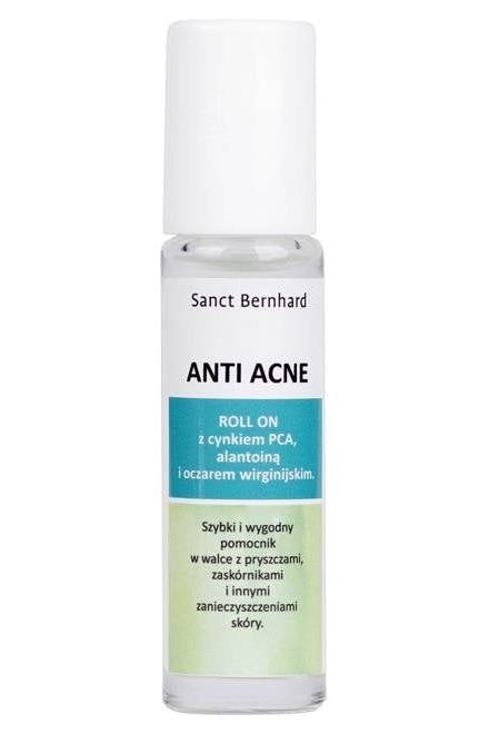 Kräuterhaus Sanct Bernhard Anti Acne Roll-On for pimples and blackheads, 10 ml with zinc PCA and allantoin.
