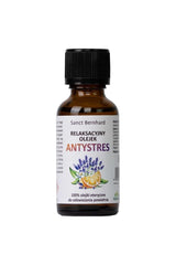 Kräuterhaus Sanct Bernhard Anti-Stress Relax-Oil 30 ml bottle, featuring lavender and orange essential oils.