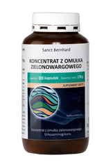 Kräuterhaus Sanct Bernhard Green-Lipped Mussel Concentrate 300 capsules dietary supplement bottle.