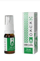Kuko By Yango CBD Duck 10ml oil for pets in spray bottle and box, promotes wellness with natural ingredients.