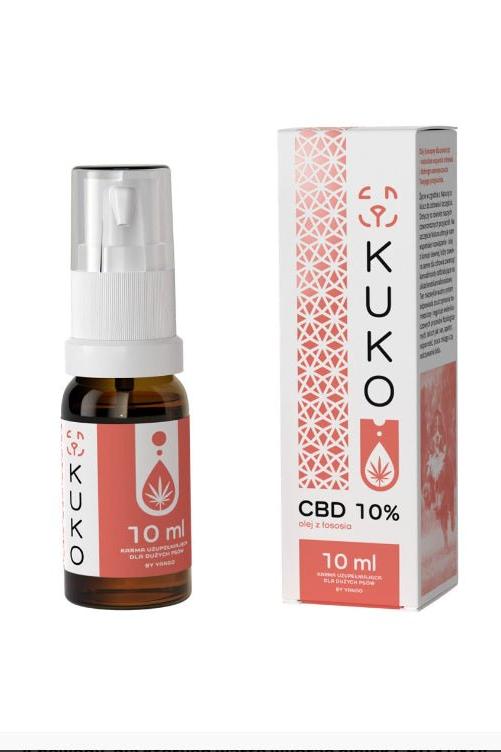 Kuko By Yango CBD Salmon 10ml bottle and packaging for pets' health support.