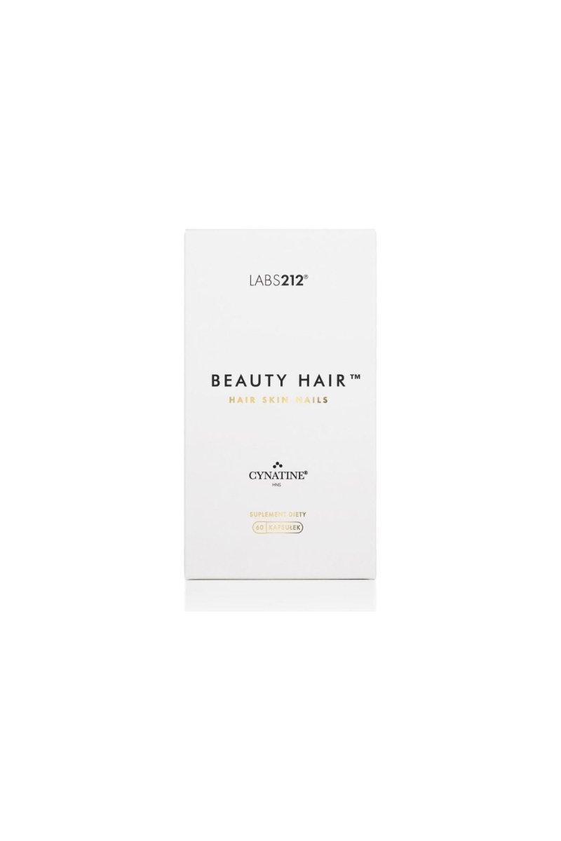 LABS212 Beauty Hair™ supplement packaging for hair health support, featuring a sleek, minimalistic design.