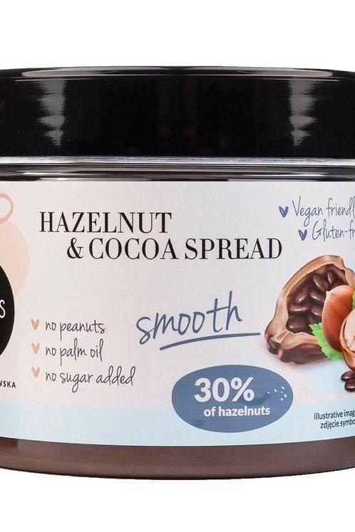 Levann Hazelnut & Cocoa Spread jar, gluten-free, vegan, no added sugar, peanut-free, palm oil-free.