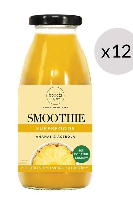 Levann smoothie with pineapple and acerola, 12 x 250 ml, made from 100% natural ingredients.
