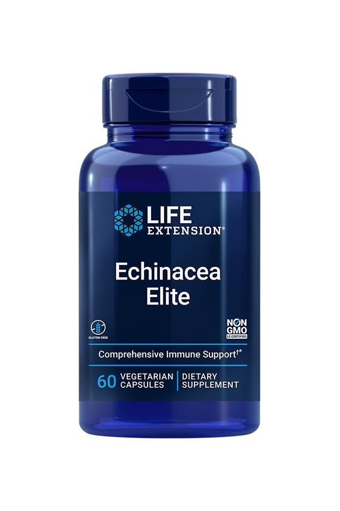 Life Extension Echinacea Elite 60 Veg Capsules for immune support and overall health.