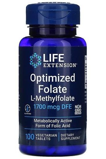 Life Extension - Optimized Folate, 1700mcg - 100 vegetarian tabs - Nutri.se
