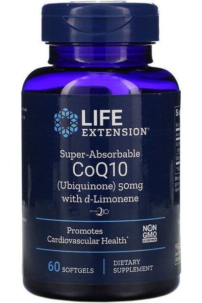Life Extension - Super Absorbable CoQ10 with d-Limonene, 50 mg - 60 Softgels - Nutri.se
