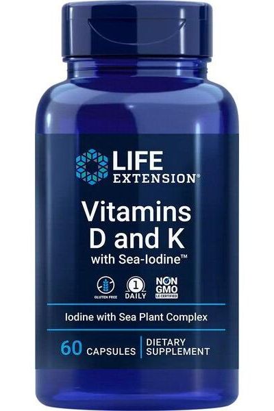 Life Extension - Vitamins D and K with Sea-Iodine - 60 caps - Nutri.se
