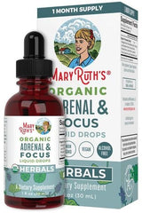 MaryRuth Organics Organic Adrenal & Focus Liquid Drops 30 ml for stress support and mental clarity