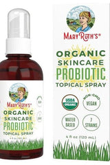 MaryRuth Organics Probiotic Topical Spray for skincare, USDA Organic, vegan, water-based, 4 oz bottle.