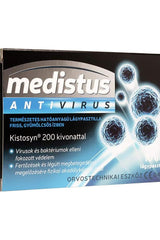 Medistus Antivirus packaging featuring natural ingredients for immune support and virus protection.