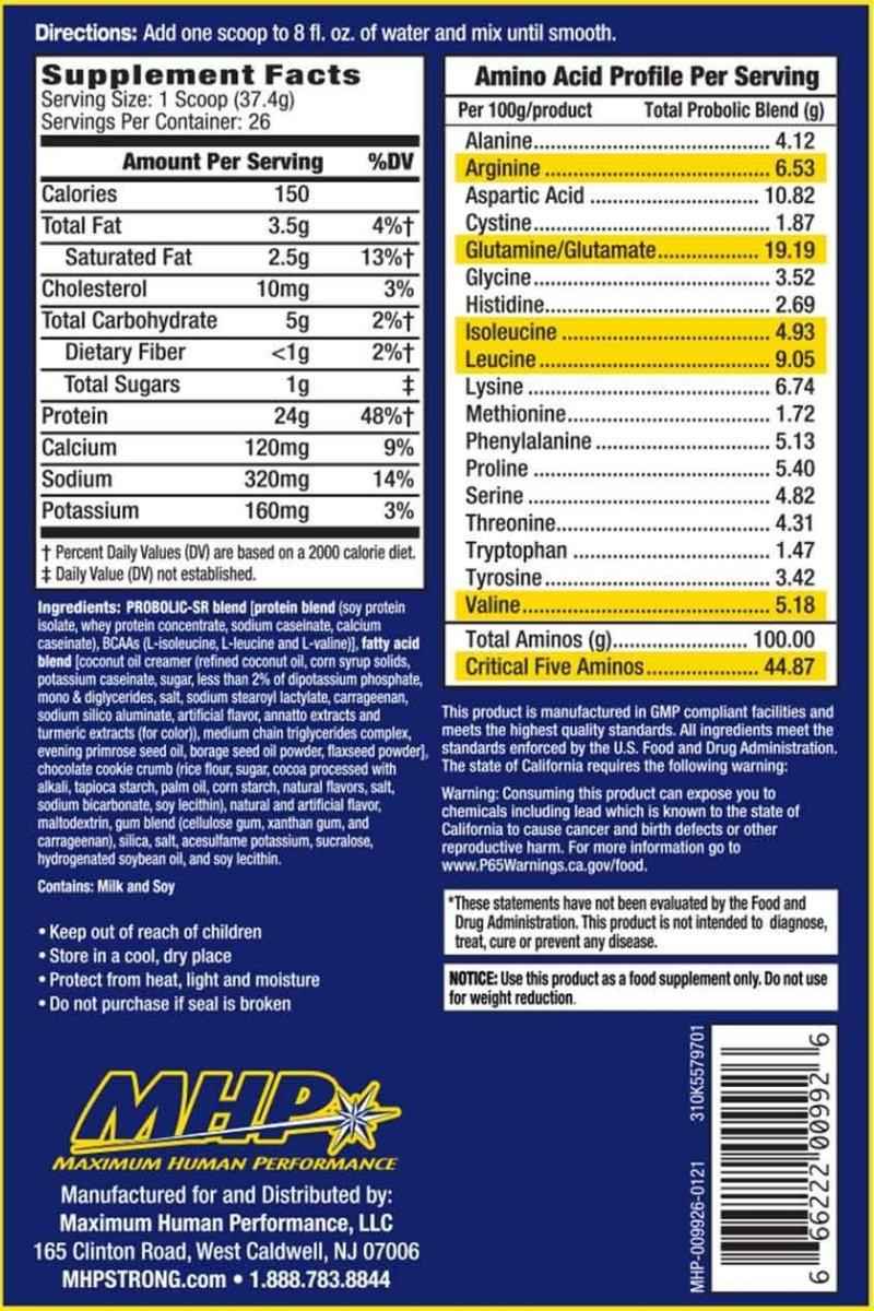 MHP - Probolic-SR Muscle Feeding Protein (KORT DATUM 30-09-2025)