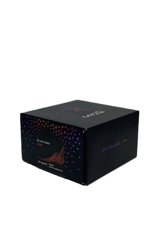 MitoQ Pure supplement box, 60 capsules, promoting cell health and energy levels.