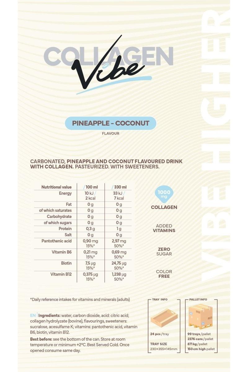 Nanosupps Collagen Vibe Pineapple-Coconut drink nutritional information and benefits