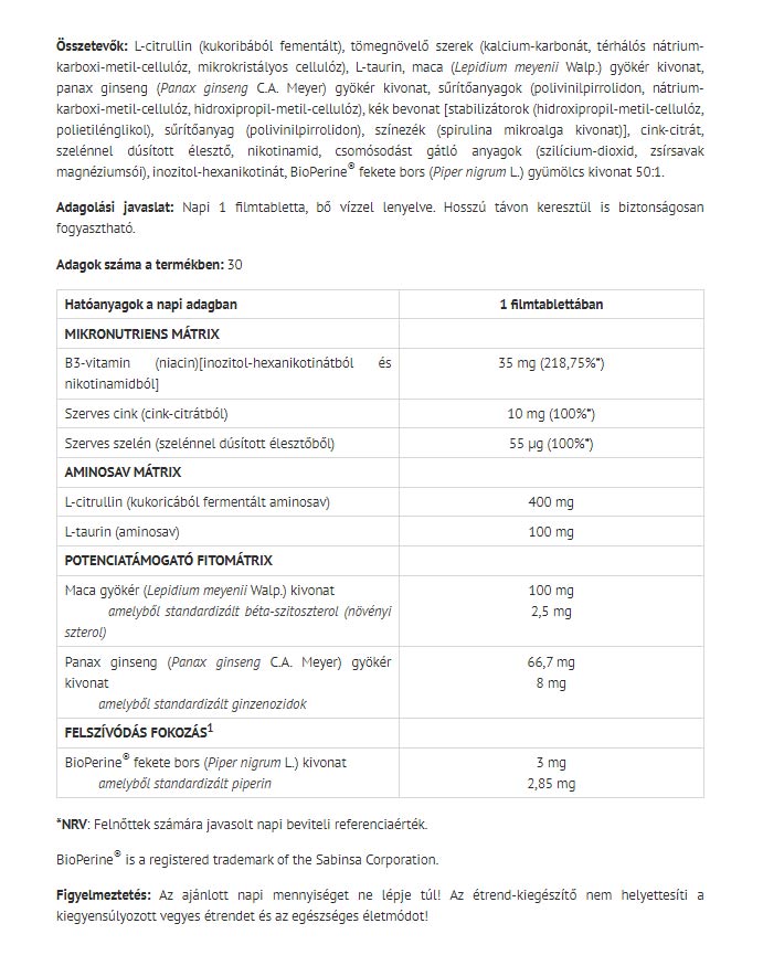 Alpha – Naturligt kosttillskott baksida