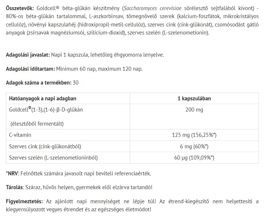 Natur Tanya Fermented Beta-Glucan baksida näringsfakta