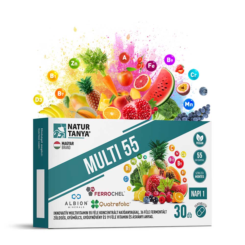 Natur Tanya Multi 55 ingredienser etikett