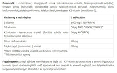 Organic C+D+K – 60 tabletter baksida näringsfakta