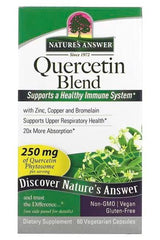 Nature's Answer Quercetin Blend 60 vcaps for immune support and respiratory health, with Zinc and Copper.