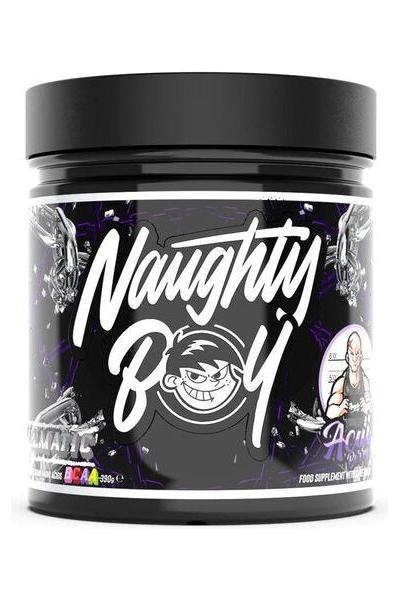 Naughty Boy Illmatic BCAA supplement jar, featuring vegan BCAAs for recovery and performance support.
