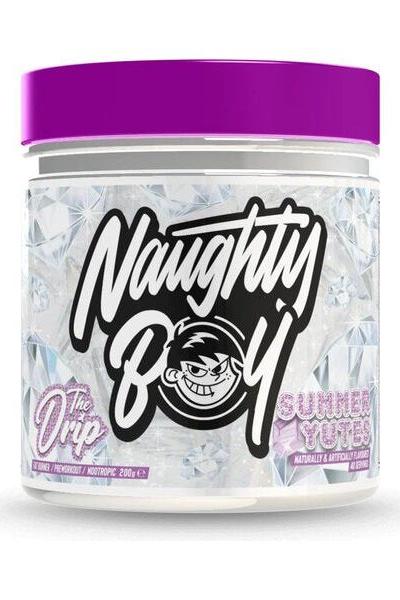 Naughty Boy The Drip supplement container, summer flavor, 200g, promoting energy and focus.