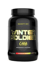 Naughty Boy Winter Soldier Carb3 supplement for performance and recovery, flavored Strawberry Melon, with Cluster Dextrin.