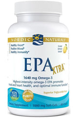 Nordic Naturals EPA Xtra 1640mg Omega-3 softgels, 60 count, lemon flavor, supports mood, heart and immunity.