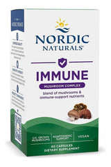 Nordic Naturals Immune Mushroom Complex 60 vcaps, dietary supplement with mushrooms for immune support.