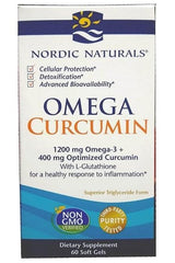 Nordic Naturals Omega Curcumin, 1200mg - 60 softgels for cellular health and inflammation support.