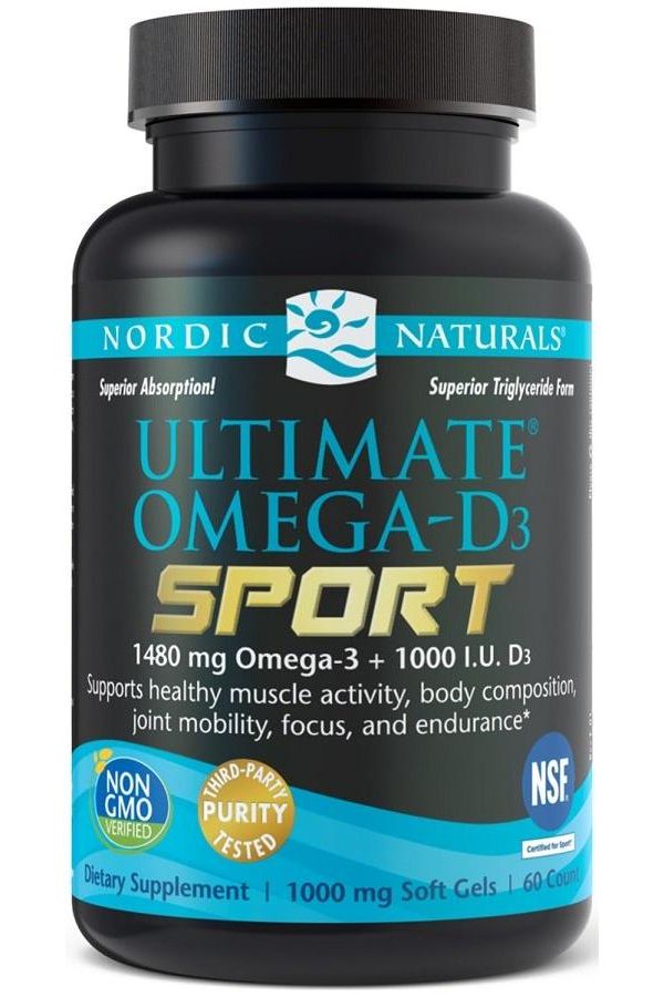 Nordic Naturals - Ultimate Omega-D3 Sport, 1480mg Lemon - 60 softgels - Nutri.se