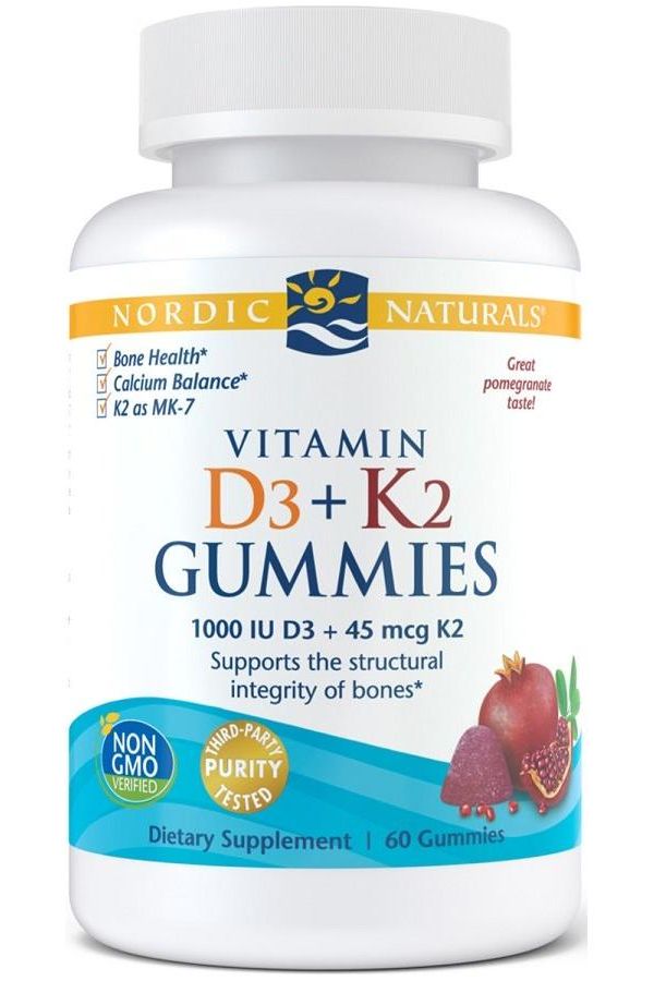 Nordic Naturals - Vitamin D3+K2 Gummies, Pomegranate - 60 gummies - Nutri.se
