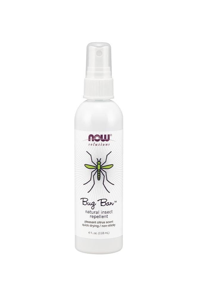 Now Foods Bug Ban Spray 118 ml - natural insect repellent with pleasant citrus scent, quick-drying and non-sticky.