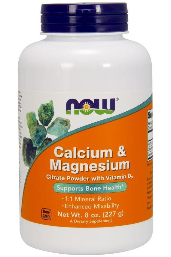 NOW Foods - Calcium & Magnesium, Citrate Powder with Vitamin D3 - 227 grams - Nutri.se