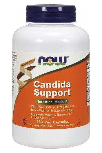 NOW Foods Candida Support dietary supplement for intestinal health, with Pau D'Arco, Oregano Oil, and Black Walnut.