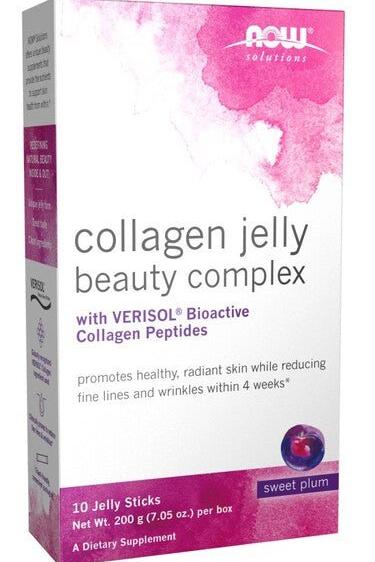 NOW Foods Collagen Jelly Beauty Complex with VERISOL, promotes healthy skin, reduces fine lines, 10 jelly sticks.