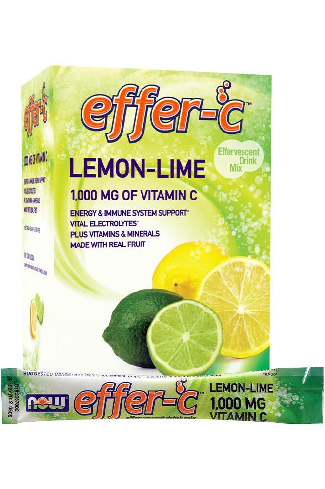Now Foods EFFER-C Lemon-Lime, effervescent drink mix with 1000 mg of Vitamin C, for energy and immune support.