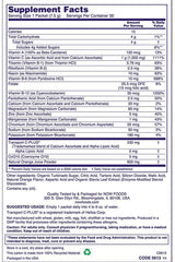 Nutrition facts for Now Foods EFFER-C™ supplement highlighting vitamins and minerals per serving.