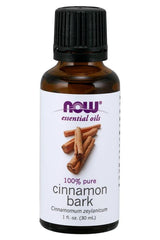 NOW Foods Cinnamon Bark Essential Oil, 30 ml bottle, 100% pure, warm and spicy aroma for aromatherapy and wellness.
