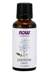NOW Foods Jasmine Essential Oil 30 ml bottle, relaxing floral fragrance for aromatherapy and diffusers.
