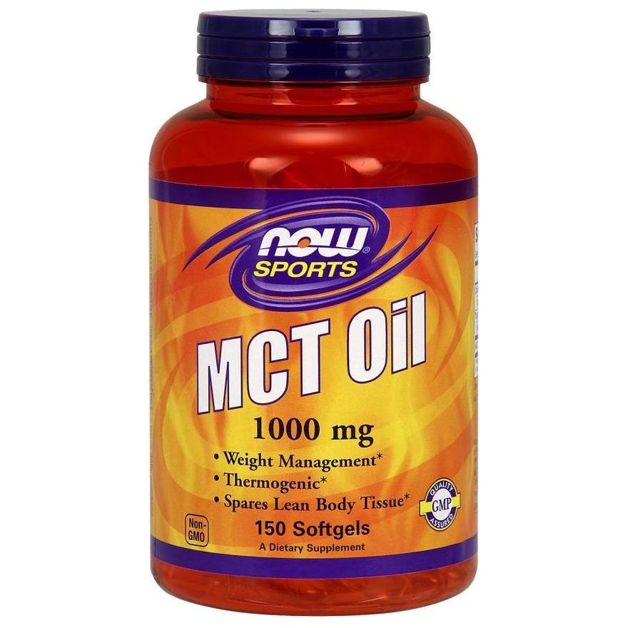 NOW Foods MCT Oil 1000 mg softgels for weight management and energy boost.