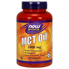NOW Foods MCT Oil 1000 mg softgels for weight management and energy boost.