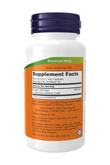 Now Foods Moringa Leaf capsules bottle showing supplement facts label with organic ingredients information.