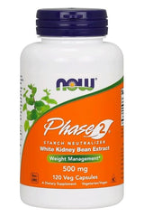 NOW Foods - Phase 2 - White Kidney Bean Extract, 500mg - 120 vcaps - Nutri.se