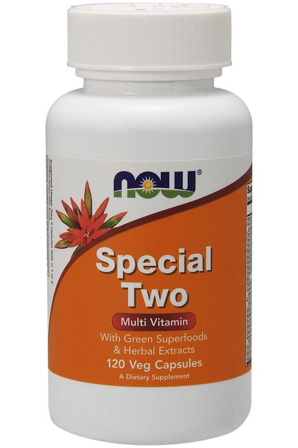 NOW Foods Special Two multivitamin bottle with 120 veg capsules for daily nutrition support.
