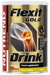 NUTREND Flexit Gold Drink 400g, pear flavor, dietary supplement for joint health and muscle recovery.