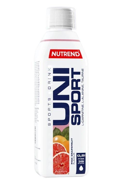Nutrend Unisport sports drink bottle in grapefruit flavor, 500ml, ideal for hydration in athletes.