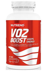 NUTREND VO2 Boost dietary supplement bottle with 60 tablets for increased energy and athletic performance.